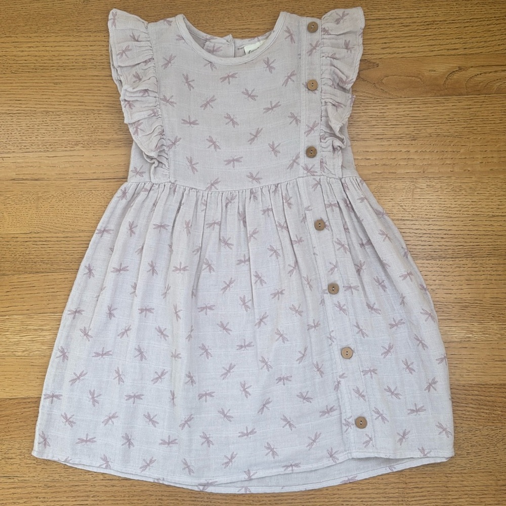 City Mouse Muslin Side Button Dress - Dragonflies | Size 7